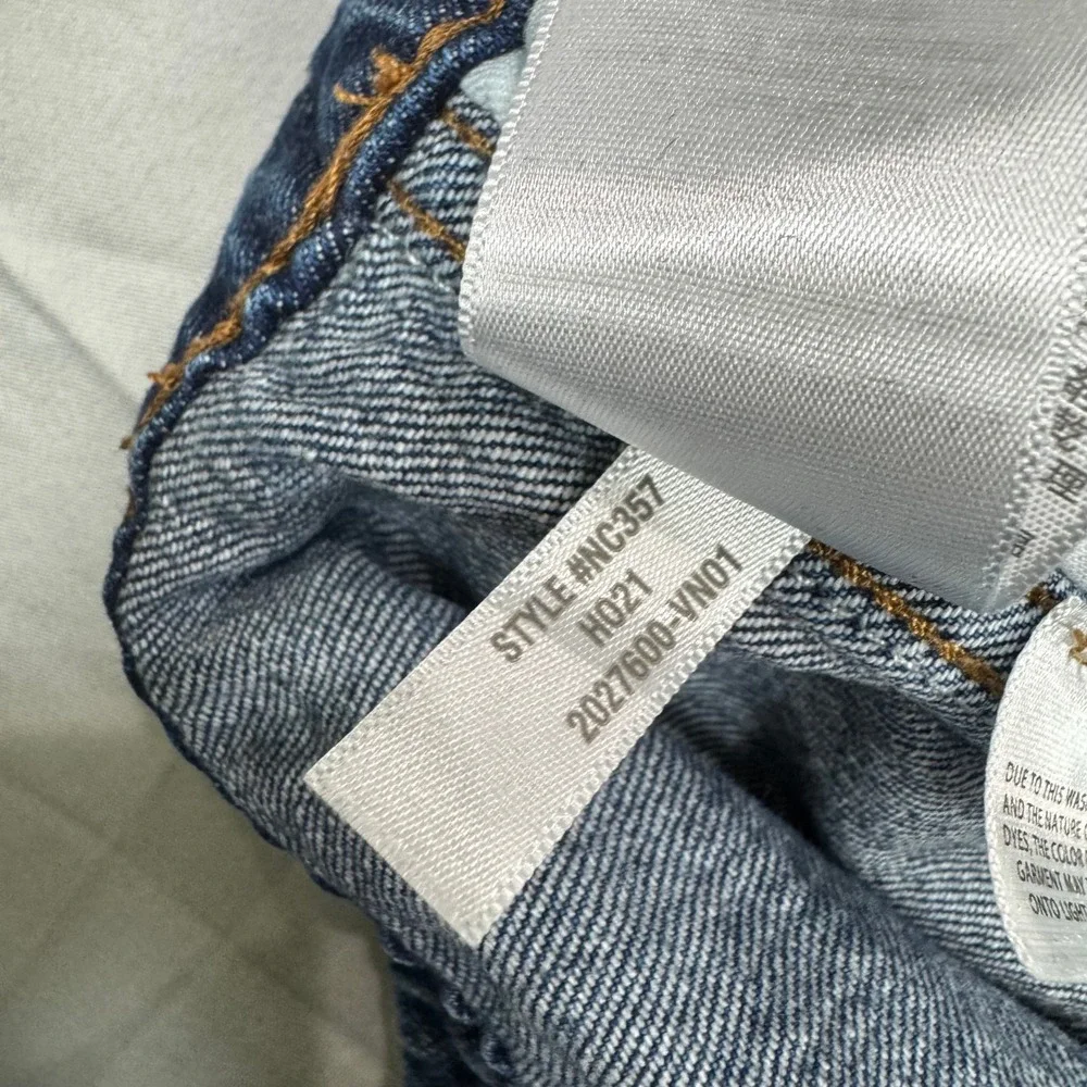 Madewell High Rise Elastic Waist Straight Leg Pull On Jeans Women's Med Size 23‎ - Picture 9 of 9